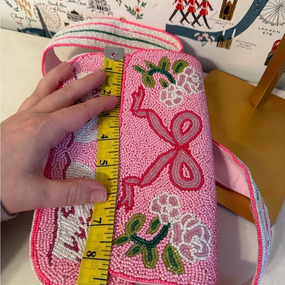 Francesca's Collections Pink Beaded Shoulder Bag - Picture 10 of 10